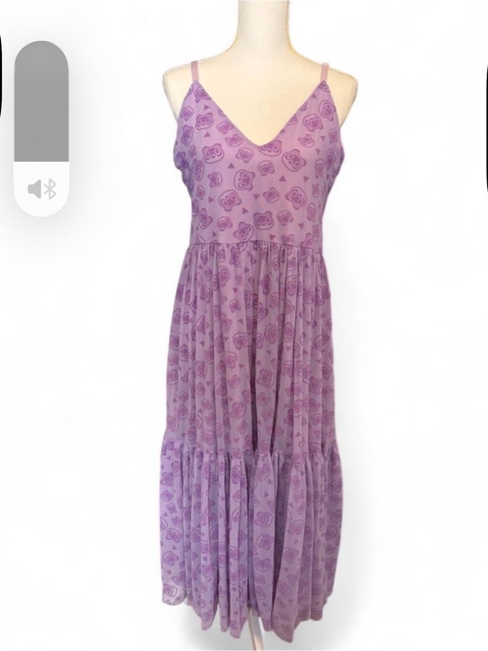 BlackMilk x Nintendo Animal Crossing Timmy & Tommy Purple Tiered Maxi Dress L